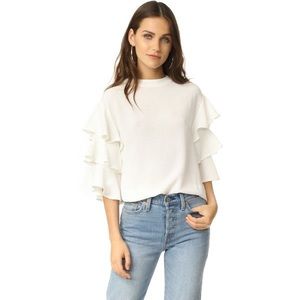 Endless Rose Tiered Ruffle Sleeve - Ivory Blouse